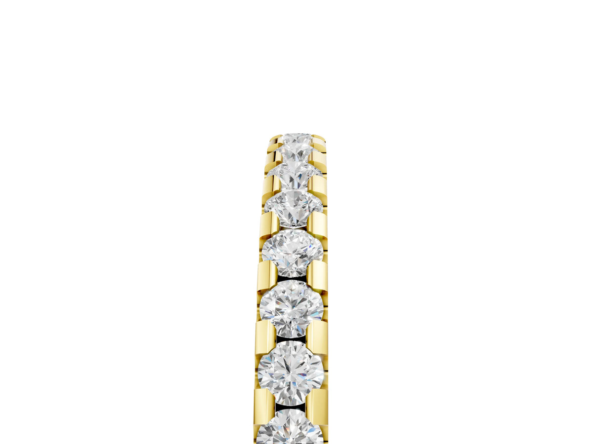 Yellow gold Round Diamond Pavé Set Eternity Band with Micro Prong Setting_5