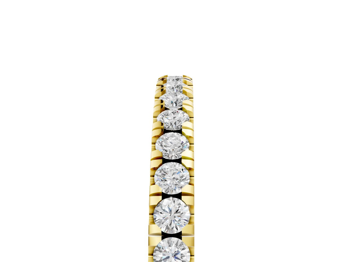 Yellow gold Round Diamond Pavé Set Eternity Band_5