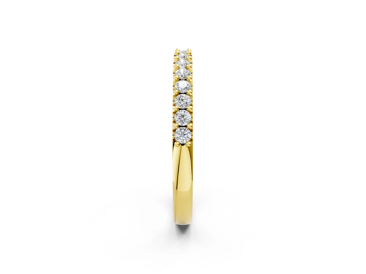 Yellow gold Round Diamond Pavé Set Half Eternity Band_2
