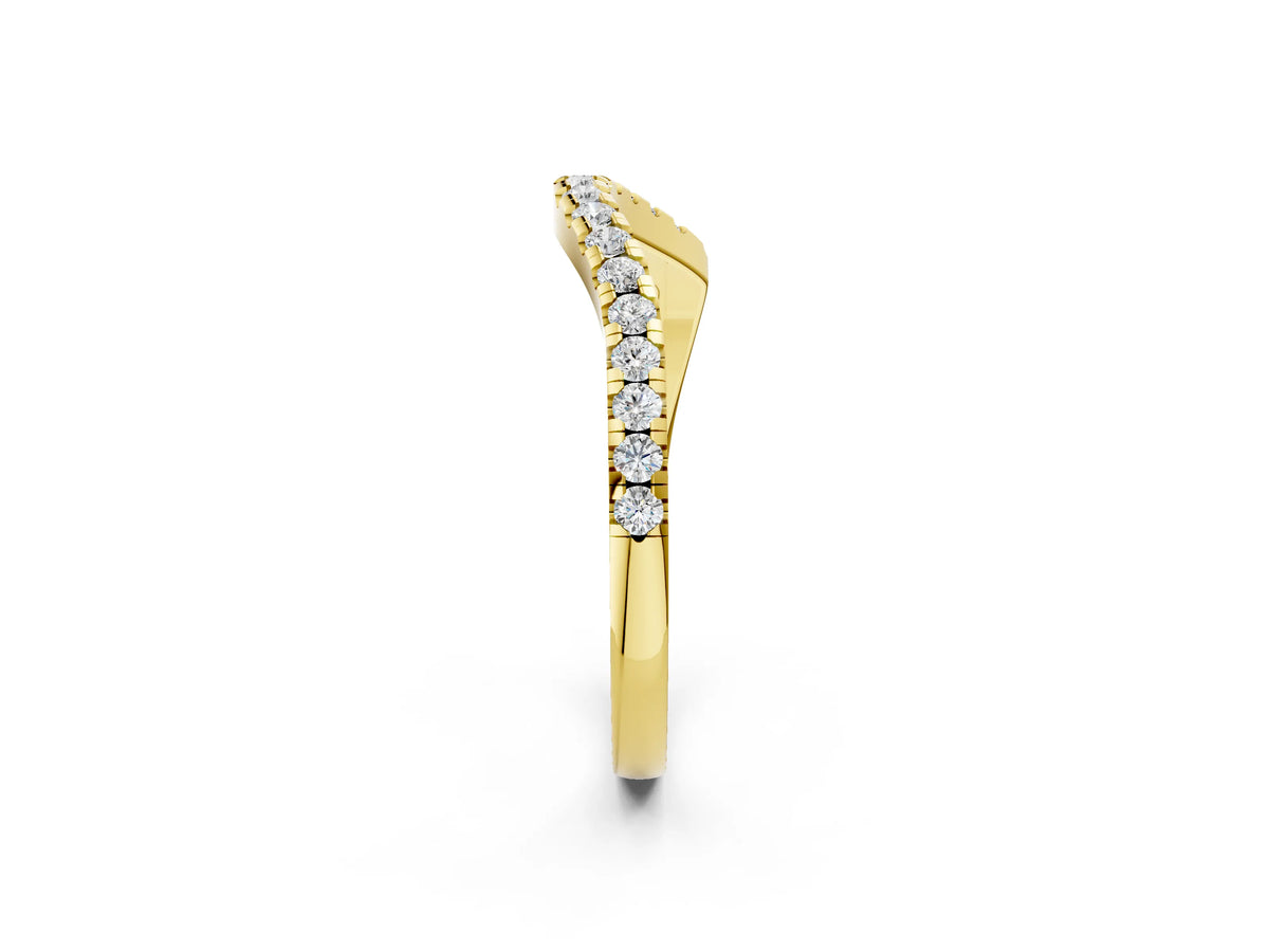 Yellow gold Round Diamond Pavé Twist Band with U-Prong Setting_2