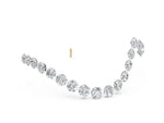 Yellow gold Round Diamond Pavé V-Shaped Contour Band with Shared Prong Setting