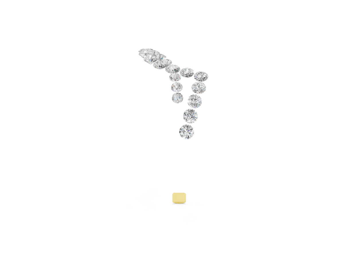 Yellow gold Round Diamond Pavé V-Shaped Contour Band with Shared Prong Setting_2