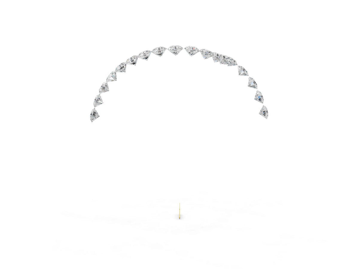 Yellow gold Round Diamond Pavé V-Shaped Contour Band with Shared Prong Setting_3