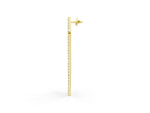 Yellow gold Round Diamond Pavé Waterfall Drop Earrings_1