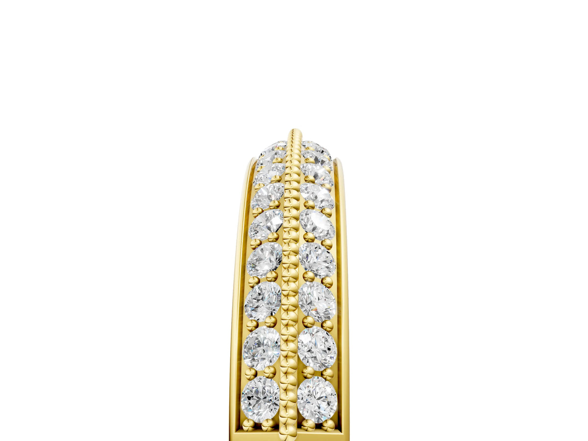 Yellow gold Round Diamond Pave Eternity Band with Milgrain Edging_5