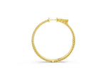 Yellow gold Round Diamond Pave Hoop Earrings with Prong Setting_1