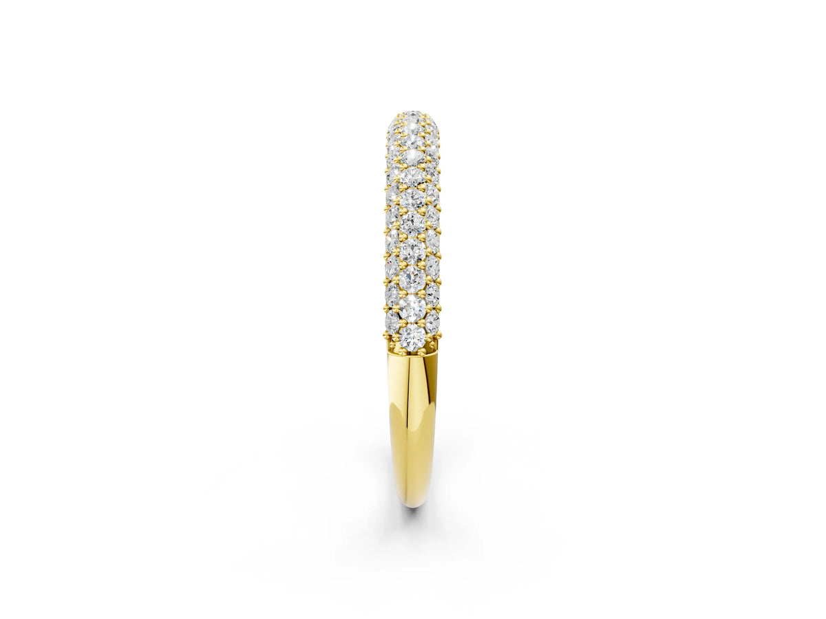 Yellow gold Round Diamond Pave Set White Gold Eternity Band_2