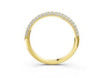 Yellow gold Round Diamond Pave Set White Gold Eternity Band_3