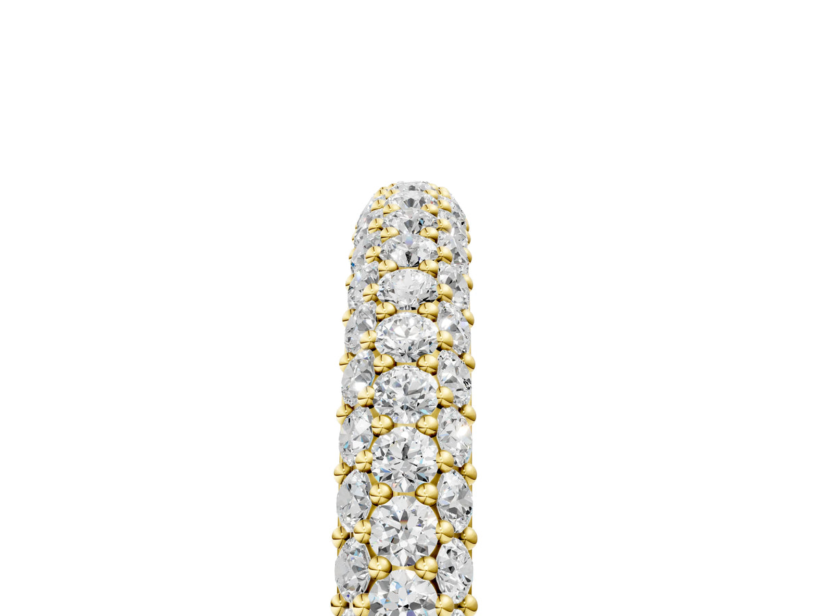 Yellow gold Round Diamond Pave Set White Gold Eternity Band_5