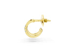 Yellow gold Round Diamond Petite Huggie Hoop Earrings_1