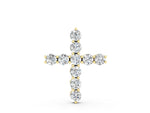 Yellow gold Round Diamond Prong-Set Cross Pendant