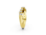 Yellow gold Round Diamond Prong-Set Crossover Band_2