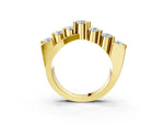 Yellow gold Round Diamond Prong-Set Crossover Band_3