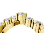 Yellow gold Round Diamond Prong-Set Crossover Band_4