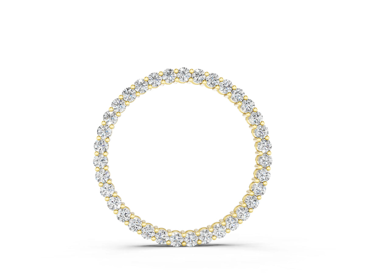 Yellow gold Round Diamond Prong-Set Eternity Pendant