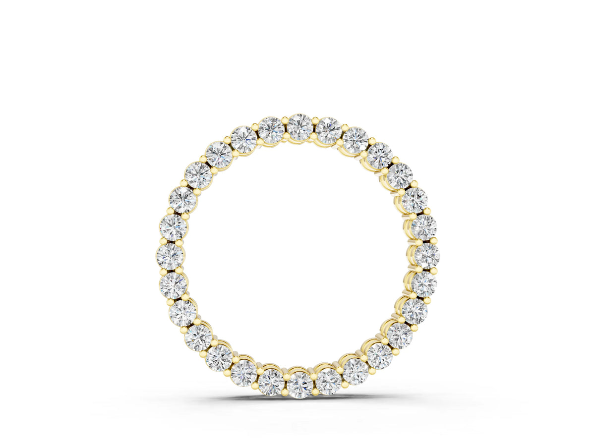 Yellow gold Round Diamond Prong Set Eternity Pendant