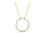 Yellow gold Round Diamond Prong-Set Eternity Pendant_1