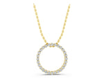 Yellow gold Round Diamond Prong Set Eternity Pendant_1