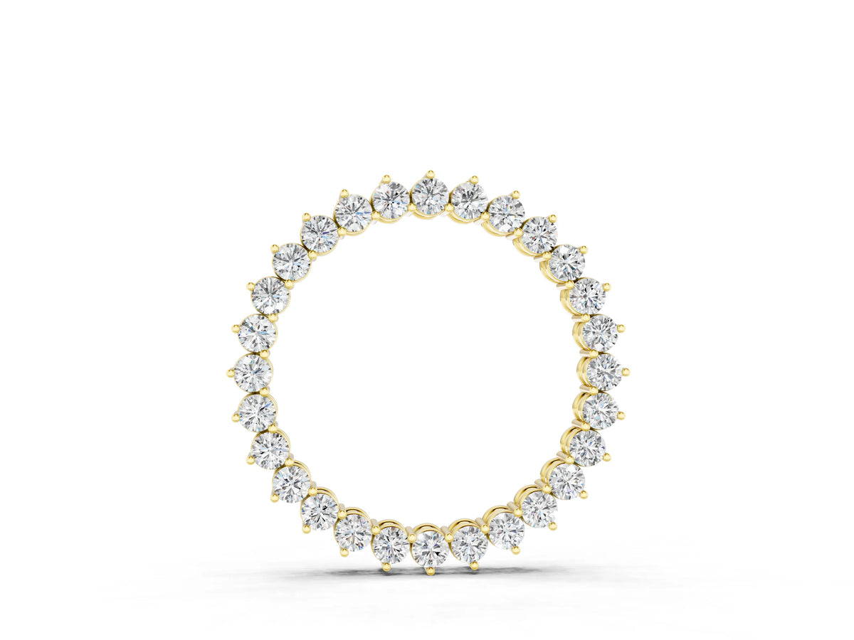 Yellow gold Round Diamond Prong-Set Halo Pendant