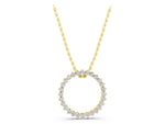 Yellow gold Round Diamond Prong-Set Halo Pendant_1