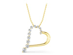 Yellow gold Round Diamond Prong-Set Heart Pendant_1