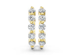 Yellow gold Round Diamond Prong-Set Hoop Earrings