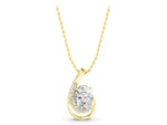 Yellow gold Round Diamond Prong Set Swirl Pendant_1