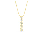 Yellow gold Round Diamond S-Curve Prong Pendant_1
