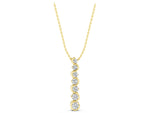 Yellow gold Round Diamond S-Curve Prong Set Pendant_1