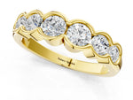 Yellow gold Round Diamond Scalloped Bezel Set Eternity Band_1
