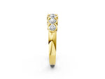 Yellow gold Round Diamond Scalloped Bezel Set Eternity Band_2
