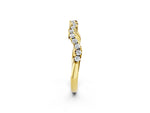 Yellow gold Round Diamond Scalloped Pavé Wedding Band with Shared Prong Setting_2