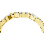 Yellow gold Round Diamond Scalloped Pavé Wedding Band with Shared Prong Setting_4