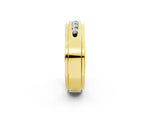 Yellow gold Round Diamond Seven-Stone Channel Set Mens Band_2