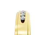 Yellow gold Round Diamond Seven-Stone Channel Set Mens Band_5