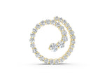 Yellow gold Round Diamond Spiral Pendant with Prong Setting