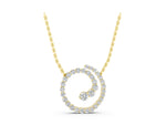 Yellow gold Round Diamond Spiral Pendant with Prong Setting_1