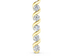 Yellow gold Round Diamond Spiral Prong Pendant