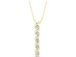 Yellow gold Round Diamond Spiral Prong Pendant_1