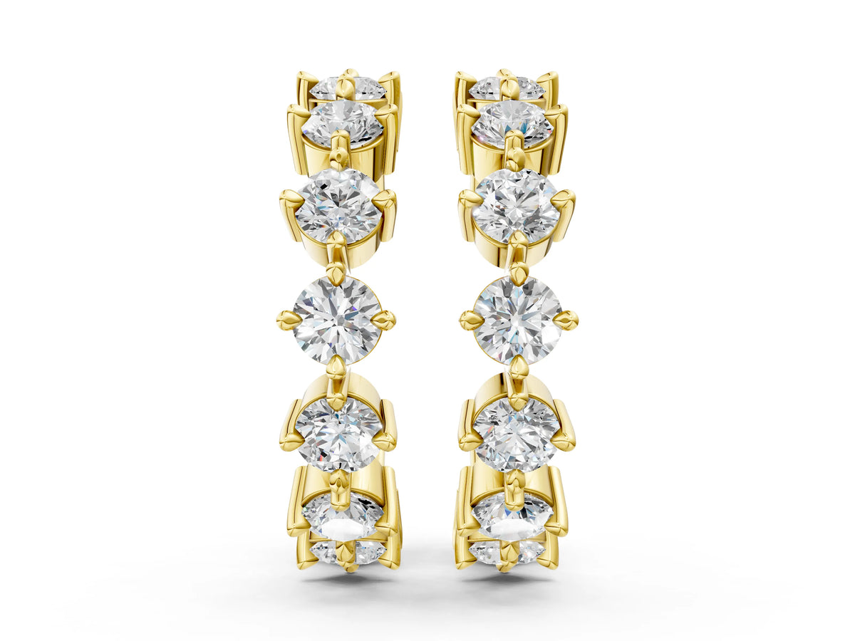 Yellow gold Round Diamond Starlight Ear Cuff