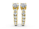 Yellow gold Round Diamond Taylor Huggie Hoop Earrings