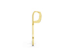 Yellow gold Round Diamond Teardrop Drop Earrings_1