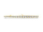 Yellow gold Round Diamond Tennis Bracelet with Four-Prong Setting on a White Gold Band