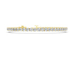 Yellow gold Round Diamond Tennis Bracelet with Prong Setting and Box Clasp