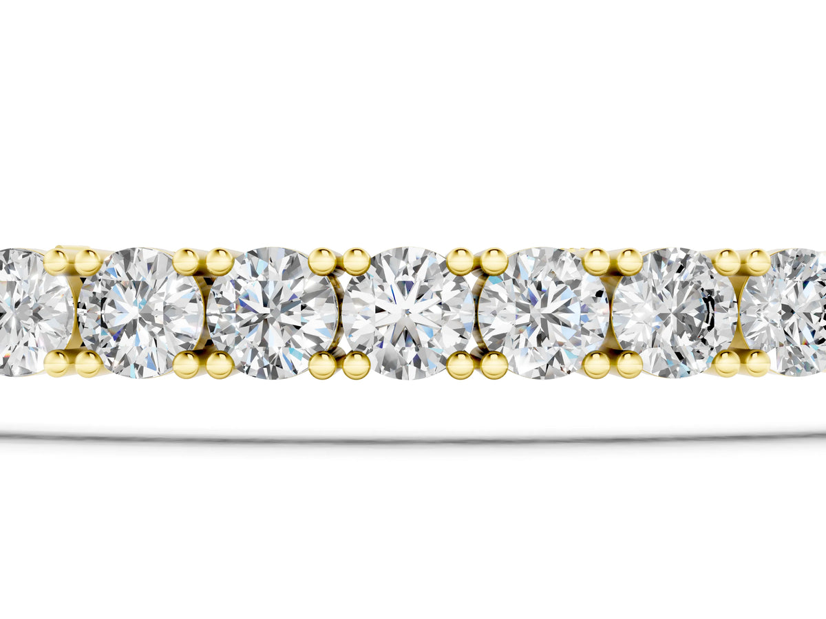 Yellow gold Round Diamond Tennis Bracelet with Prong Setting in White Gold_1