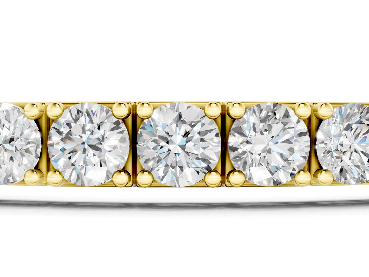 Yellow gold Round Diamond Tennis Bracelet with Prong Setting_1
