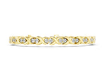 Yellow gold Round Diamond Tennis Bracelet with X-Link Band and Prong Setting
