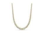 Yellow gold Round Diamond Tennis Necklace with Bezel Setting and Prong Setting_1