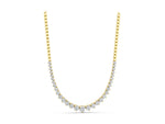 Yellow gold Round Diamond Tennis Necklace with Graduated Prong Setting_1