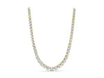 Yellow gold Round Diamond Tennis Necklace with Prong Setting_1